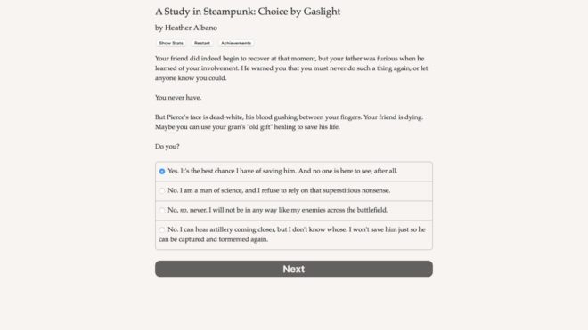 A Study in Steampunk: Choice by Gaslight A Study in Steampunk: Choice by Gaslight