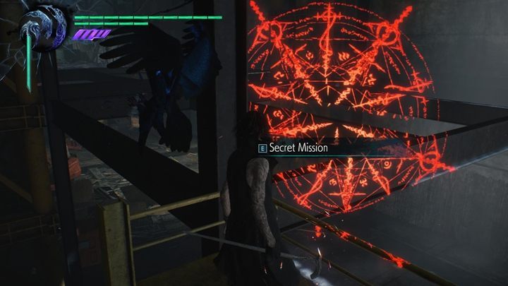 When you reach the warehouse, you will come across a scaffolding after some time, which clearly blocks the passage - Secret mission 04 walkthrough for Devil May Cry 5 - Secret missions - Devil May Cry 5 Guide