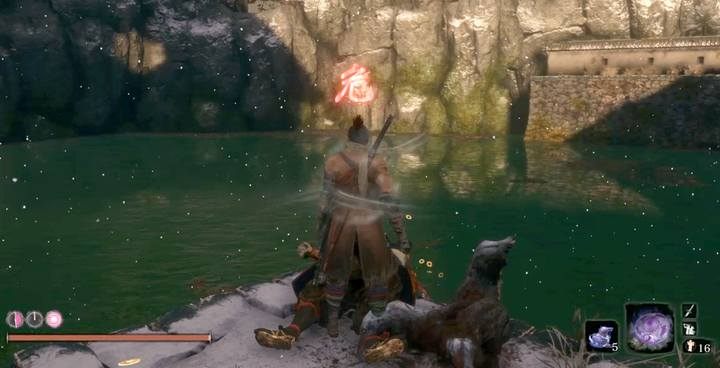 The pond behind the castle. - Headless (underwater) #1 | Sekiro Shadows Die Twice Boss Fight - Bosses - Sekiro Guide and Walkthrough