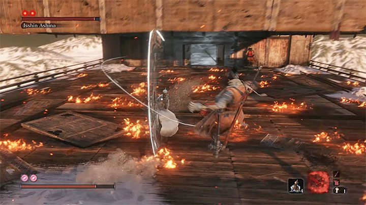 Isshin Ashina, unlike Emma, is marked with two markers, which means that to defeat him, you need to perform two deadly attacks - Isshin Ashina | Sekiro Shadows Die Twice Boss Fight - Bosses - Sekiro Guide and Walkthrough