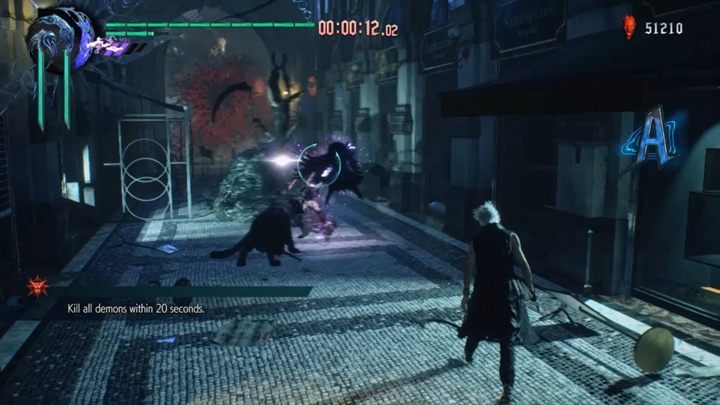 The objective is to kill all demons within 20 seconds - Secret Mission 06 walkthrough for Devil May Cry 5 - Secret missions - Devil May Cry 5 Guide