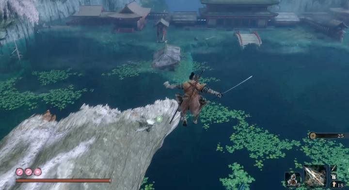 Jump into the lake and dive to its bottom in the middle - Headless (underwater) #3 | Sekiro Shadows Die Twice Boss Fight - Bosses - Sekiro Guide and Walkthrough