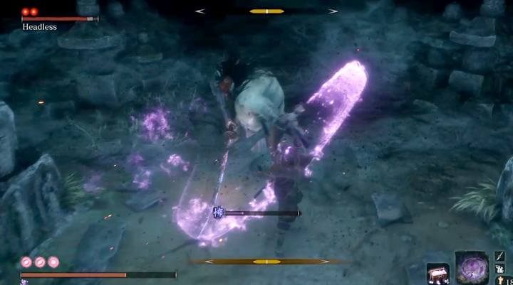 Only with Divine confetti you will be able to cause real damage to the boss. - Headless #4 | Sekiro Shadows Die Twice Boss Fight - Bosses - Sekiro Guide and Walkthrough