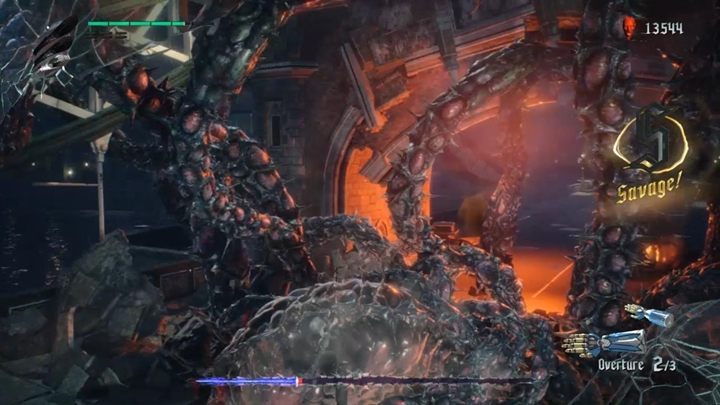 In the background, the enemy will attack you with powerful tentacles, but they are very slow and you can easily avoid an attack - Qliphoth Roots Boss Fight Guide for DMC5 - Bosses - Devil May Cry 5 Guide