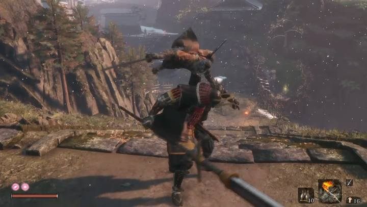 Attacking from behind will reduce one health bar. - Seven Ashina Spears | Sekiro Shadows Die Twice Boss Fight - Bosses - Sekiro Guide and Walkthrough