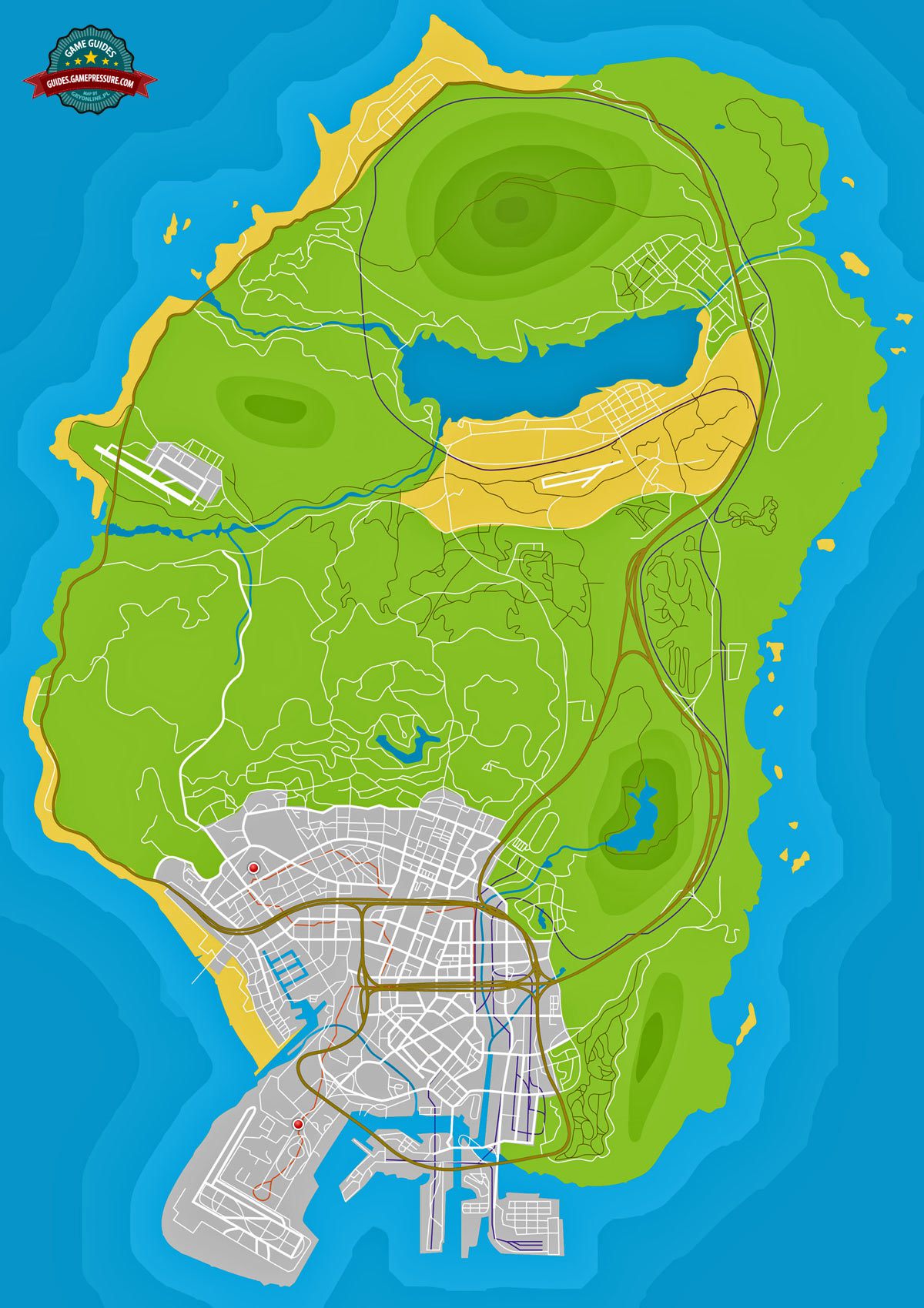 GTA V Map - Sports classics and Supercars