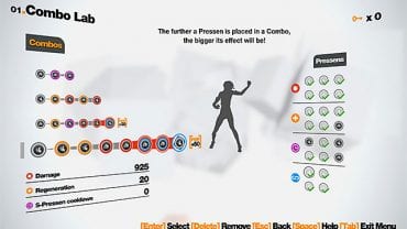 The above screenshot presents example combos that were used for the purposes of this walkthrough - Examples of combos - Combos - Remember Me - Game Guide and Walkthrough