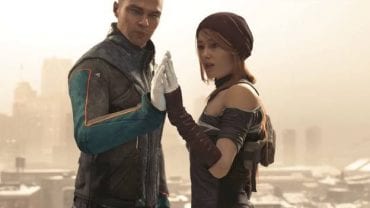 Scene on the roof of a destroyed building in front of the March. - How to get Marcus and North into a romance in Detroit Become Human? - FAQ - Detroit Become Human Guide