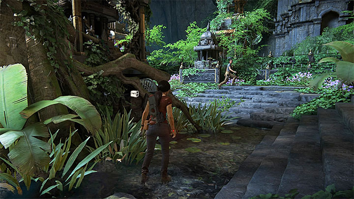 You can find this treasure after you have reached the location with Ganeshas statue and stairs shown in screenshot 1 - 7. The Lost Legacy | All Secrets - Secrets - Uncharted: The Lost Legacy Game Guide