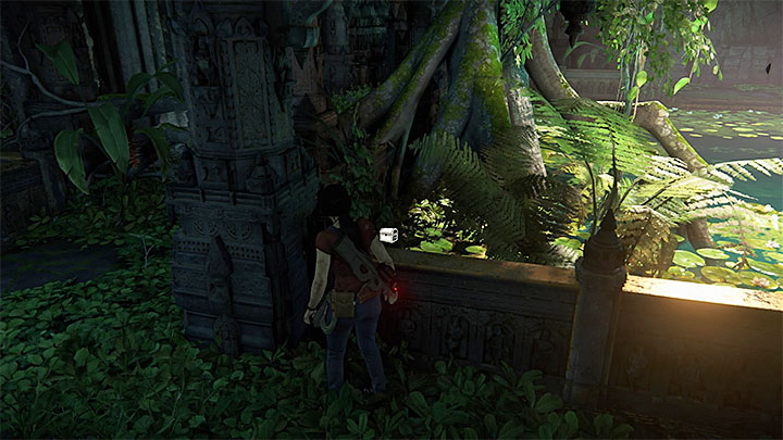 You can find this treasure in the location with rectangular water reservoir and enemies blowing up the passage to the next location - 7. The Lost Legacy | All Secrets - Secrets - Uncharted: The Lost Legacy Game Guide