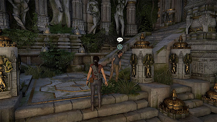 You can have an optional conversation with Nadine in the same location as you have taken the second photo (the area you visit right before you enter the library) - 7. The Lost Legacy | All Secrets - Secrets - Uncharted: The Lost Legacy Game Guide