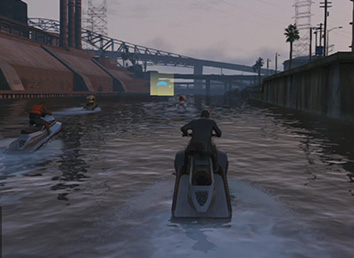 Suit and a water scooter sounds great together... doesnt it?. - Sea Races | Activities - Activities - Grand Theft Auto V Game Guide