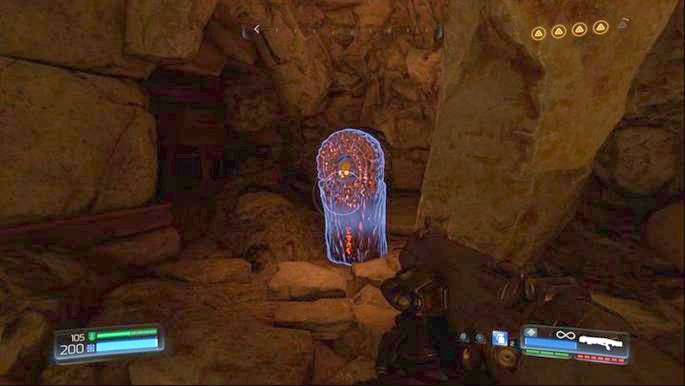 After leeching energy from the second stone and jumping inside the large skull you must walk ahead - Argent DNur | Secrets - Secrets - Doom Game Guide & Walkthrough