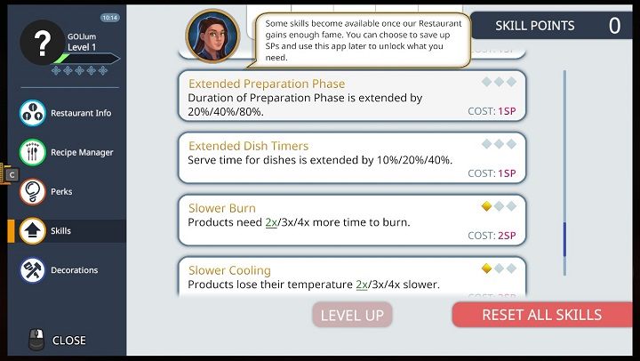 < - Skills in Cooking Simulator - Abilities and skills (unlocks) - Cooking Simulator Guide