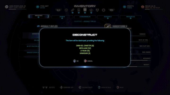 Dismantling allows you to get a lot of crafting materials. - Dismantling items | Equipment - Equipment - Mass Effect: Andromeda Game Guide