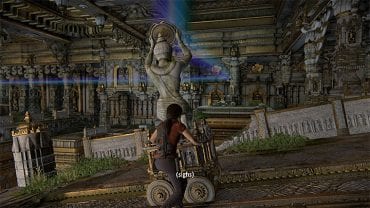 Push the mobile mirror to meet up with the one held by Nadine - How to solve the Prism Puzzle (Chapter 7)? | FAQ - FAQ - Frequently Asked Questions - Uncharted: The Lost Legacy Game Guide