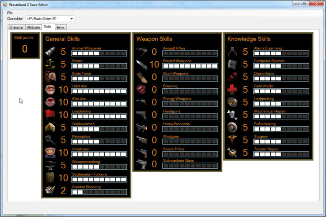 Save and Character Editor Save and Character Editor