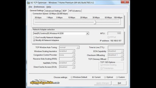 SG TCP Optimizer SG TCP Optimizer