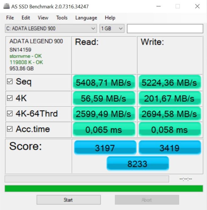 Обзор SSD-накопителя ADATA Legend 900