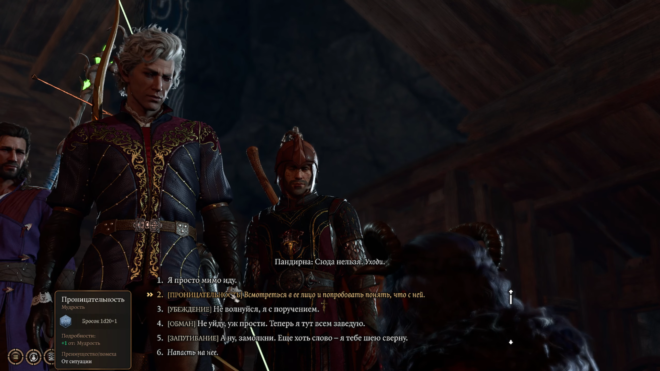 Диалог с Пандирной в Baldur's Gate 3 Диалог с Пандирной в Baldur's Gate 3