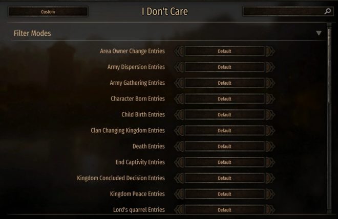 I Don’t Care Campaign Log Filter