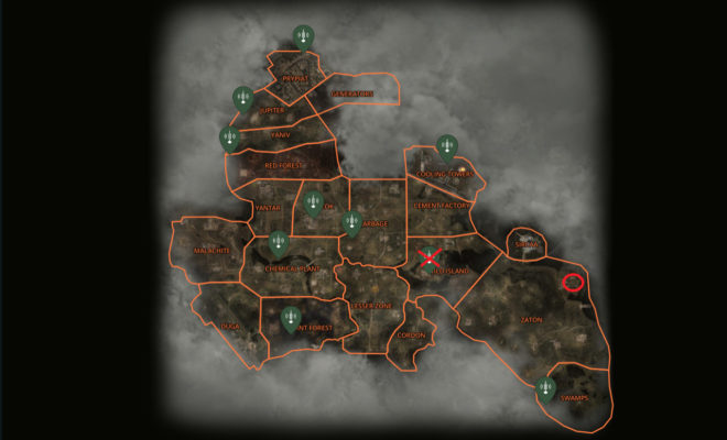 Расположение сканеров на карте в S.T.A.L.K.E.R. 2: Heart of Chornobyl