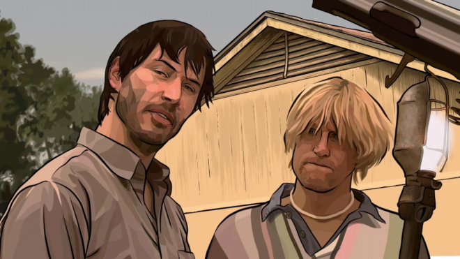 Киану Ривз и Вуди Харрельсон в фильме «Помутнение» (2006) Киану Ривз и Вуди Харрельсон в фильме «Помутнение» (2006)