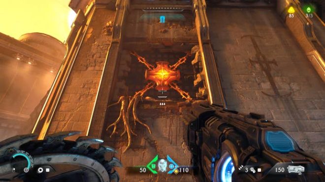 Расположение шестого секрета второй главы «Гебет» шутера DOOM: The Dark Ages.