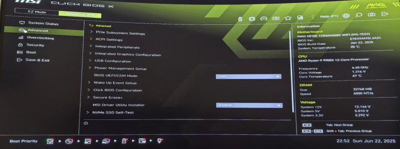 MSI MAG TOMAHAWK X870E WIFI