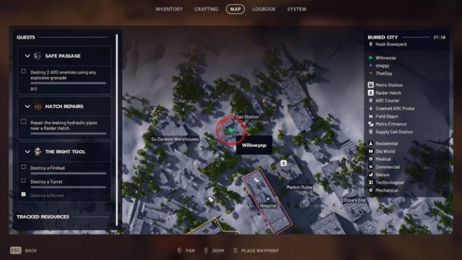 An image showing the map location of the Gas Station in Arc Raiders