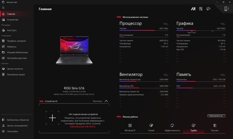 Обзор игрового ноутбука ASUS ROG Strix G16 2025