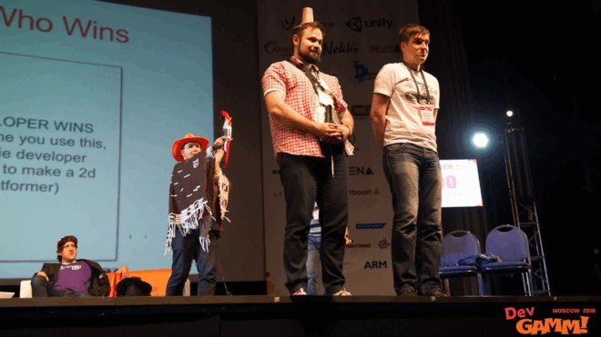 Никита Кулага и Святослав Черкасов на презентации DevGamm 2016 в Москве Никита Кулага и Святослав Черкасов на презентации DevGamm 2016 в Москве