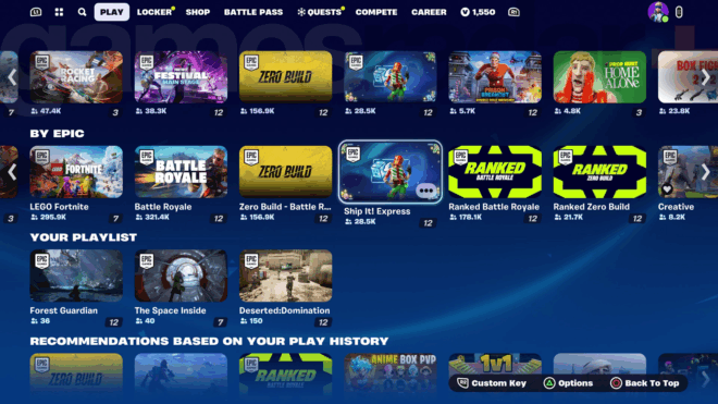 Игры и режимы внутри Fortnite Игры и режимы внутри Fortnite
