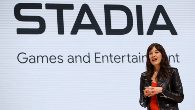 Джейд Реймонд на презентации Google Stadia Джейд Реймонд на презентации Google Stadia