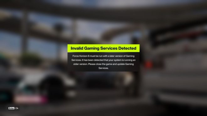 Forza Horizon 6 Invalid Gaming Services Detected error How to fix.