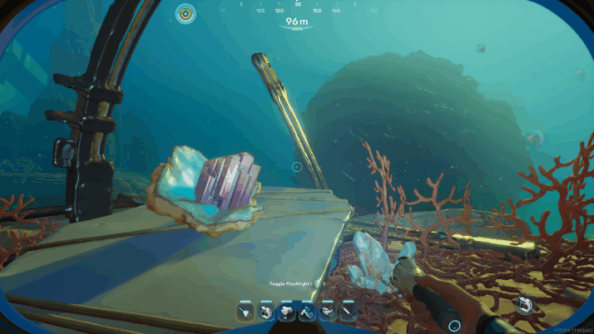 There is a sole Lithium available to collect without any tools on a table near a giant clam