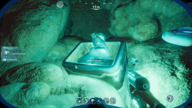 A player scanning a Habitat Builder with a Scanner