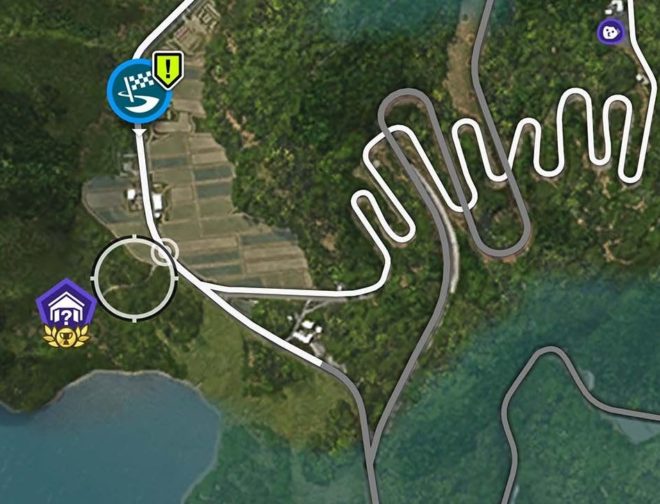 A screenshot of the map from Forza Horizon 6.