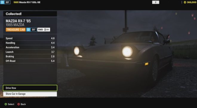 The Mazda RX-7 '85 stats in Forza Horizon 6.