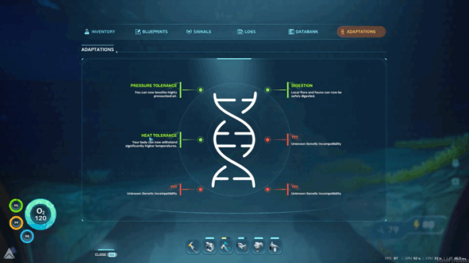 The Heat Tolerance Adaptation icon shown in the player's Adaptations menu