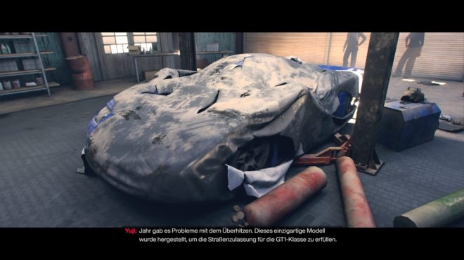 Nissan R390 GT1 barn find in Forza Horizon 6.