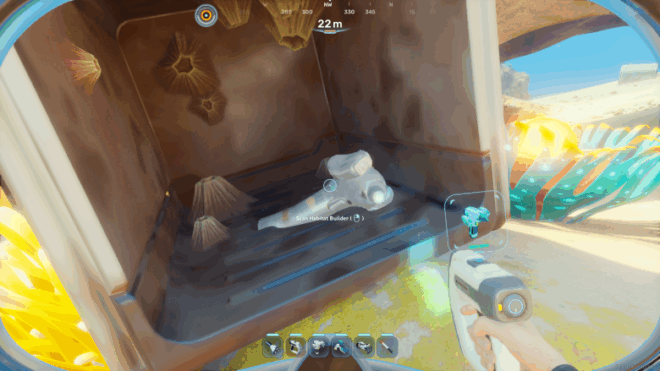 Subnautica 2 players should see a scan prompt when they have their Scanner cursor hovering over a scannable item