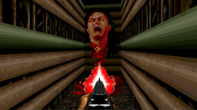 Пасхалка с головой Джона Ромеро в Doom II Пасхалка с головой Джона Ромеро в Doom II