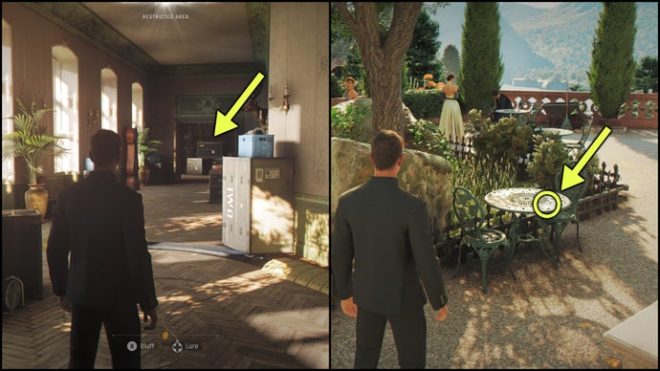 A screenshot from 007 First Light, showing the location of the 6 Of Acorns Card.