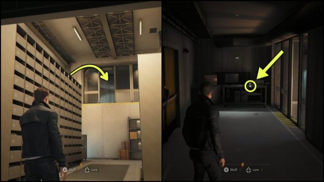 A screenshot from 007 First Light, showing the location of the Q-Lab Postcard in the Man Of The Hour mission.
