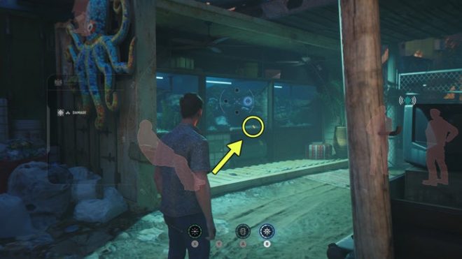 A screenshot from 007 First Light, showing the location of the 9 Of Acorns Card.