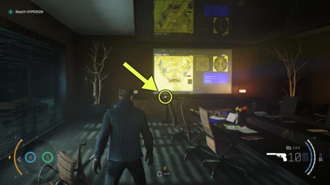 A screenshot from 007 First Light, showing the location of the Robot Keychain Memento in Wave Of The Future.