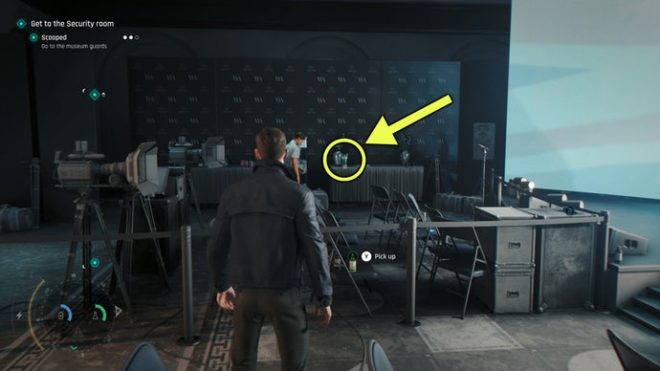 A screenshot from 007 First Light, showing the location of the Webb Industries Intel in the gala in Uninvited.