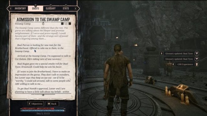 Admission to the Swamp Camp