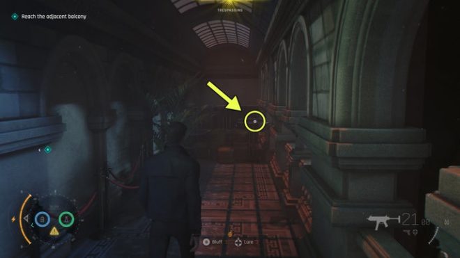 A screenshot from 007 First Light, showing the location of the 8 Of Roses Card.
